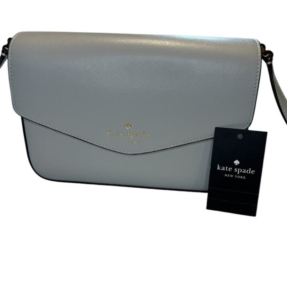 Kate Spade White Leather Envelope Snap Closure Crossbody Purse - Picture 4 of 16